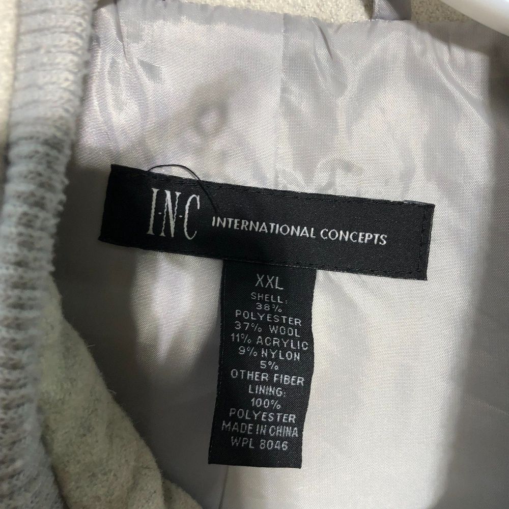 International Concepts Beige Wool Blend Full Zipped Jacket 4 Front Pockets XXL - Picture 3 of 9